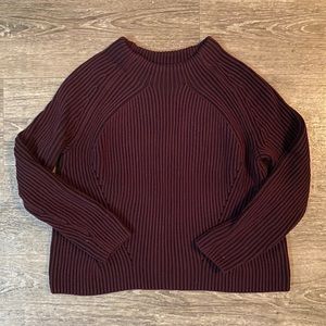 Athleta Cropped Knit Sweater with Mock Neck